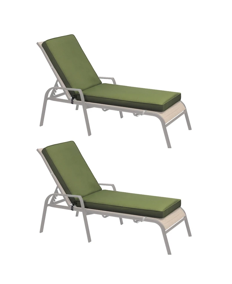 Aoodor Outdoor Lounger Cushion 41.7''Lx22''Wx3''H Chair Seat Cushion - Set of 2