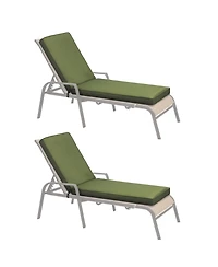 Aoodor Outdoor Lounger Cushion 41.7''Lx22''Wx3''H Chair Seat Cushion - Set of 2