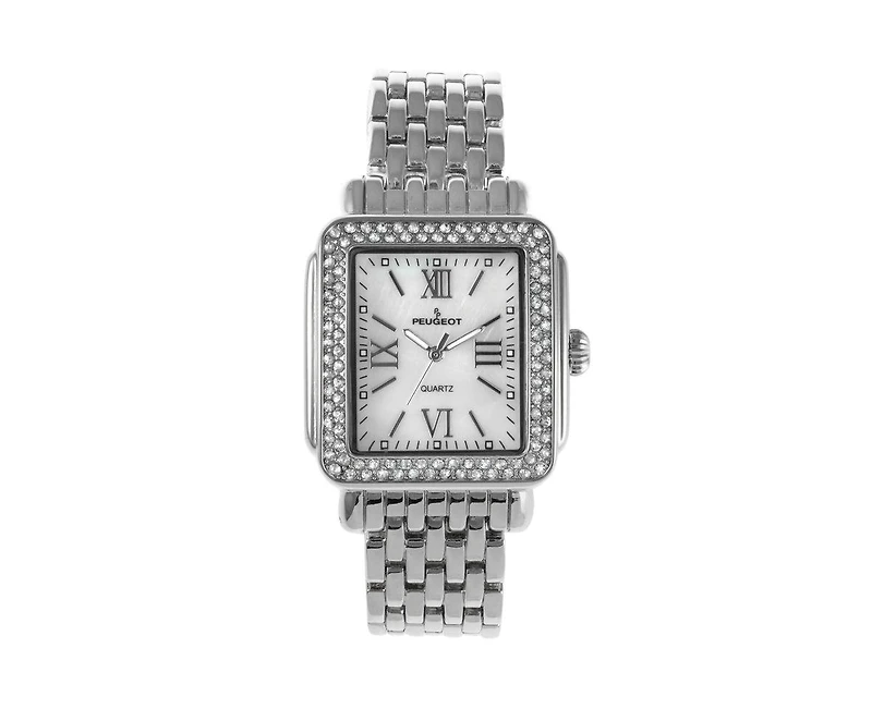Peugeot Women's 36X30mm Silver Tank Bracelet Watch Panther Link Bracelet