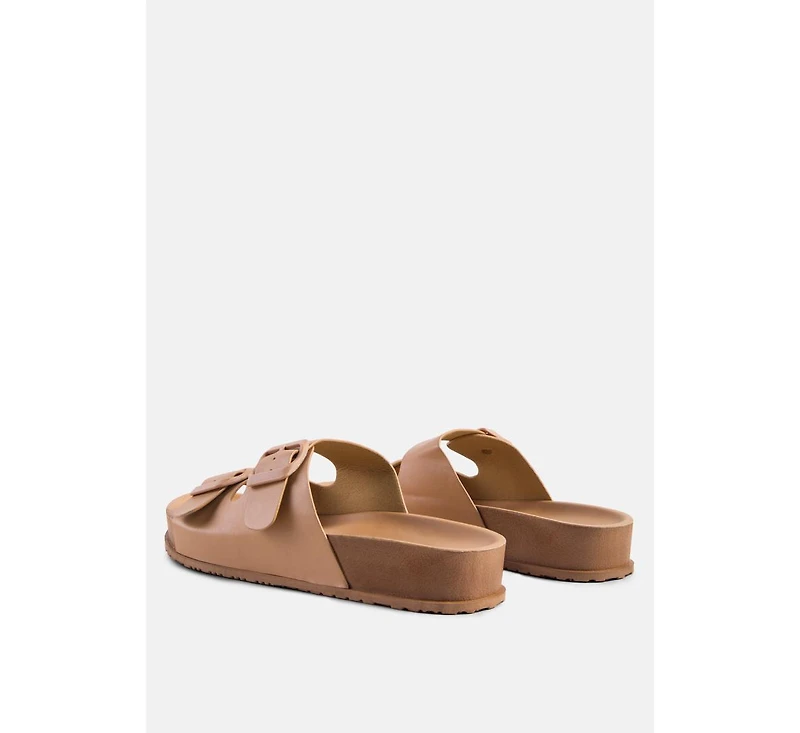 Womens Minata Platform Buckled Slide Sandals