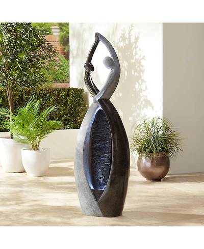 Dancing Couple 57" High Large Modern Indoor Outdoor Decor Faux Stone Floor Fountain with Light Led Outside