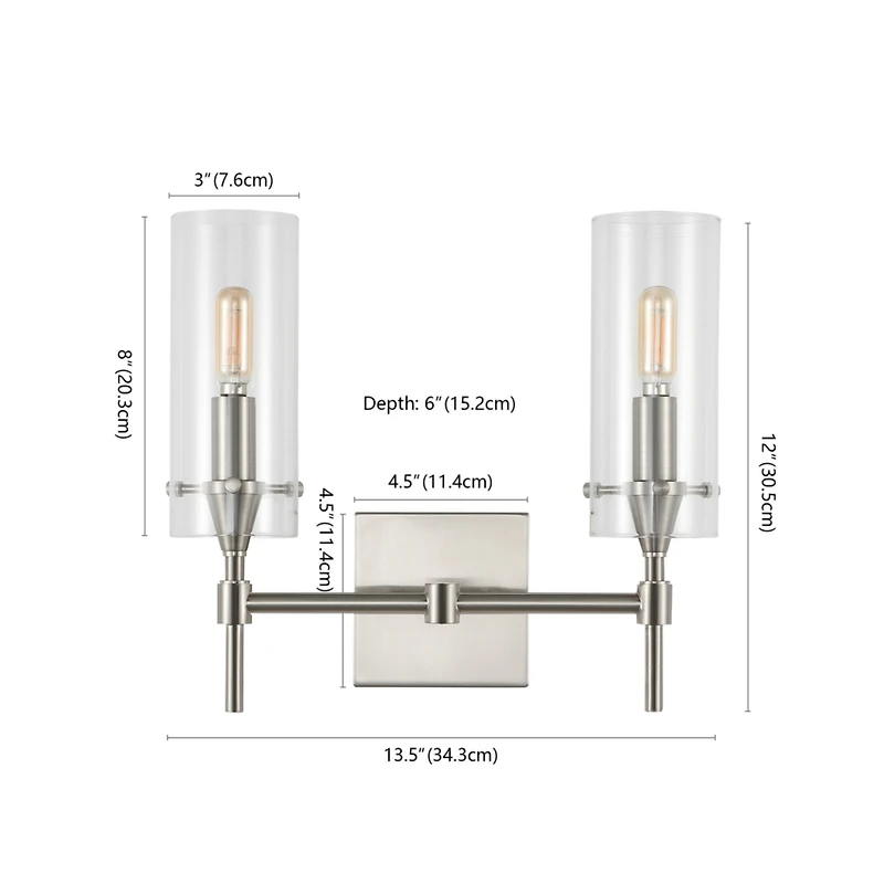 Jonathan Y Cato Bohemian Farmhouse Iron/Glass Led Vanity