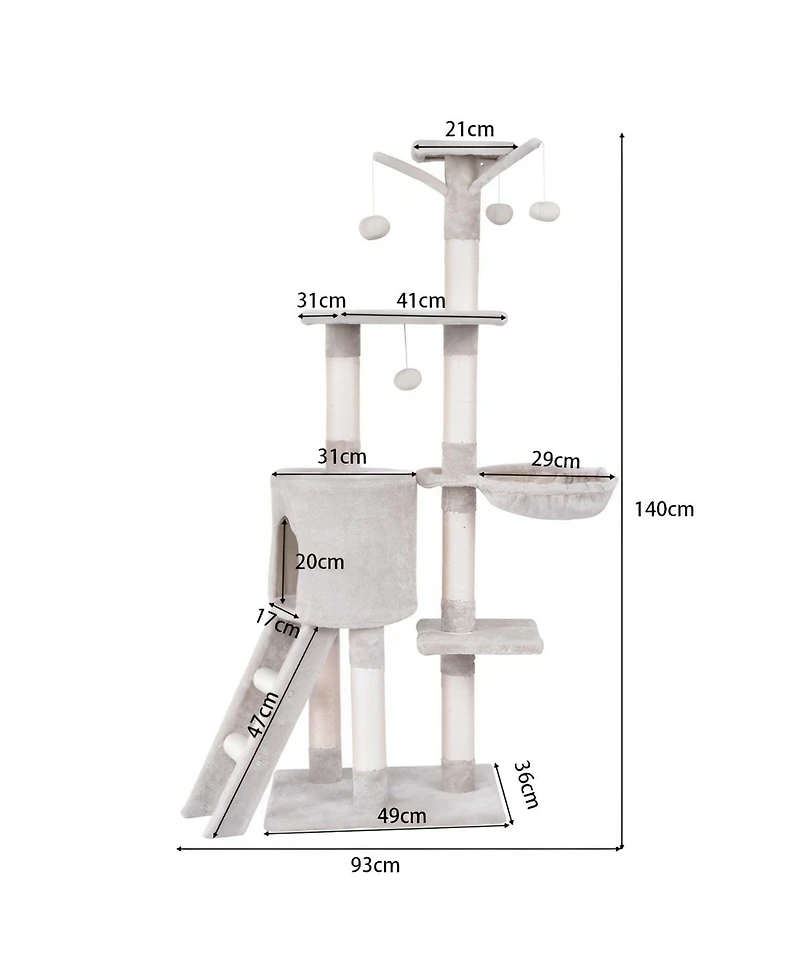 56 Inch Condo Scratching Posts Ladder Cat Play Tree