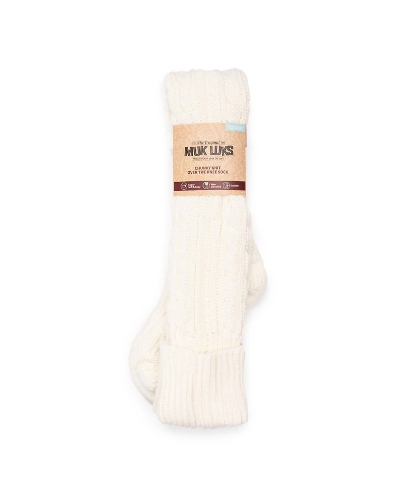 Muk Luks Women's Cable Knit Over the Knee Socks, One