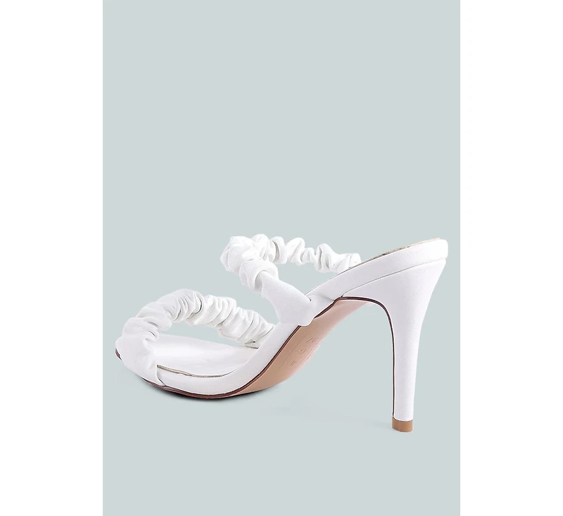 Qualie Ruched Strap Stiletto Heel Sandals