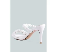 Qualie Ruched Strap Stiletto Heel Sandals