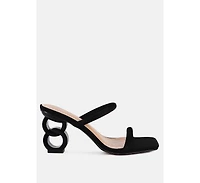 Womens Downtown Double Strap Fantasy Heel Sandals