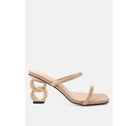 Womens Downtown Double Strap Fantasy Heel Sandals