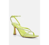 Womens Crush It Diamante Mid Heel Sandal