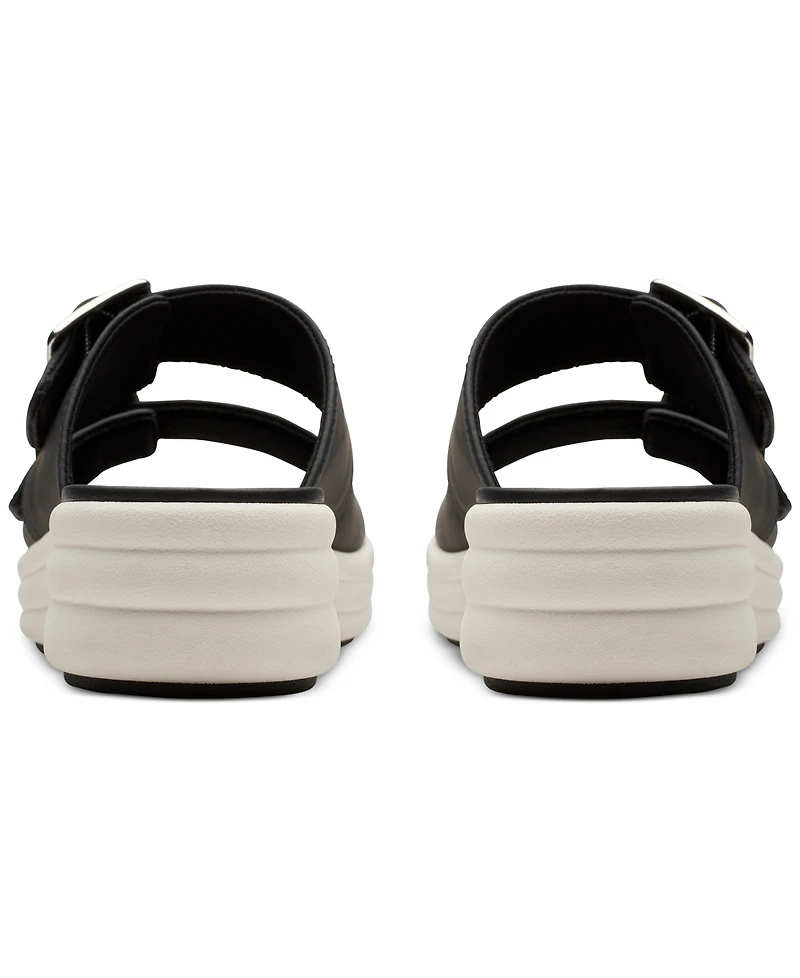 Clarks Women's Drift Buckle Slip-On Slide Wedge Sandals