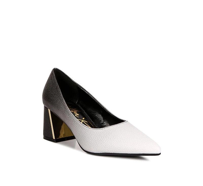 Women's Harlow metallic accent block heel pumps
