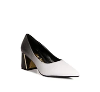 Women's Harlow metallic accent block heel pumps