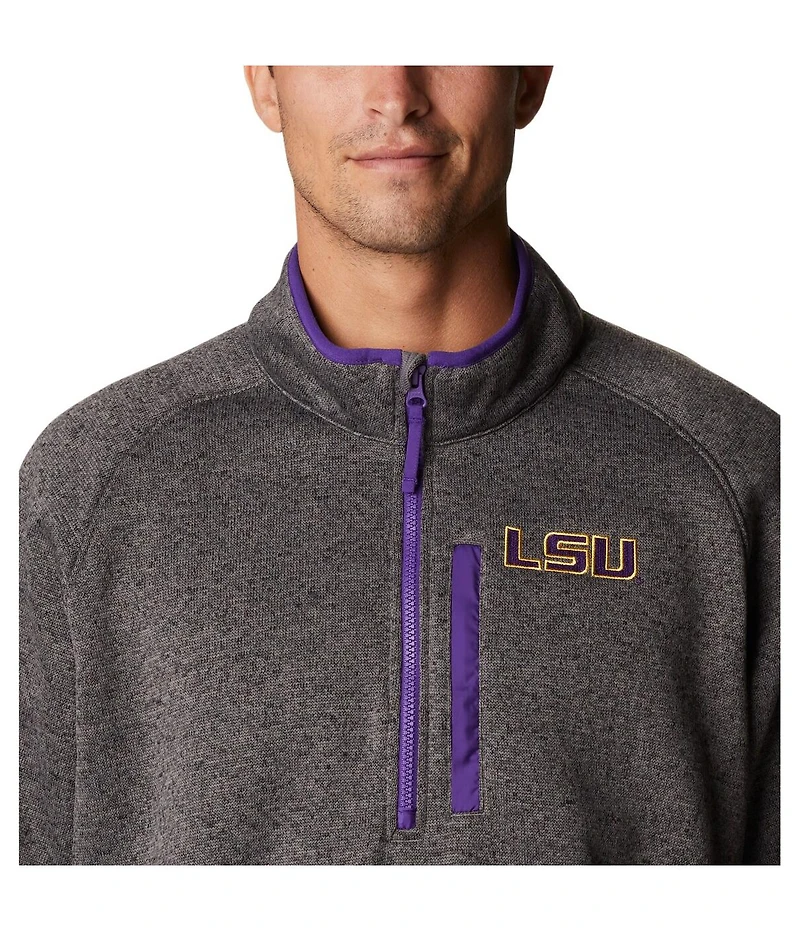 Men's Columbia Charcoal Lsu Tigers Canyon Point Omni-Shield Raglan Half-Zip Top