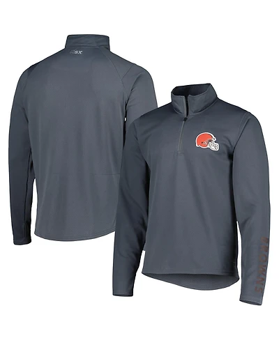 Men's Msx by Michael Strahan Charcoal Cleveland Browns 1/4-Zip Sweatshirt