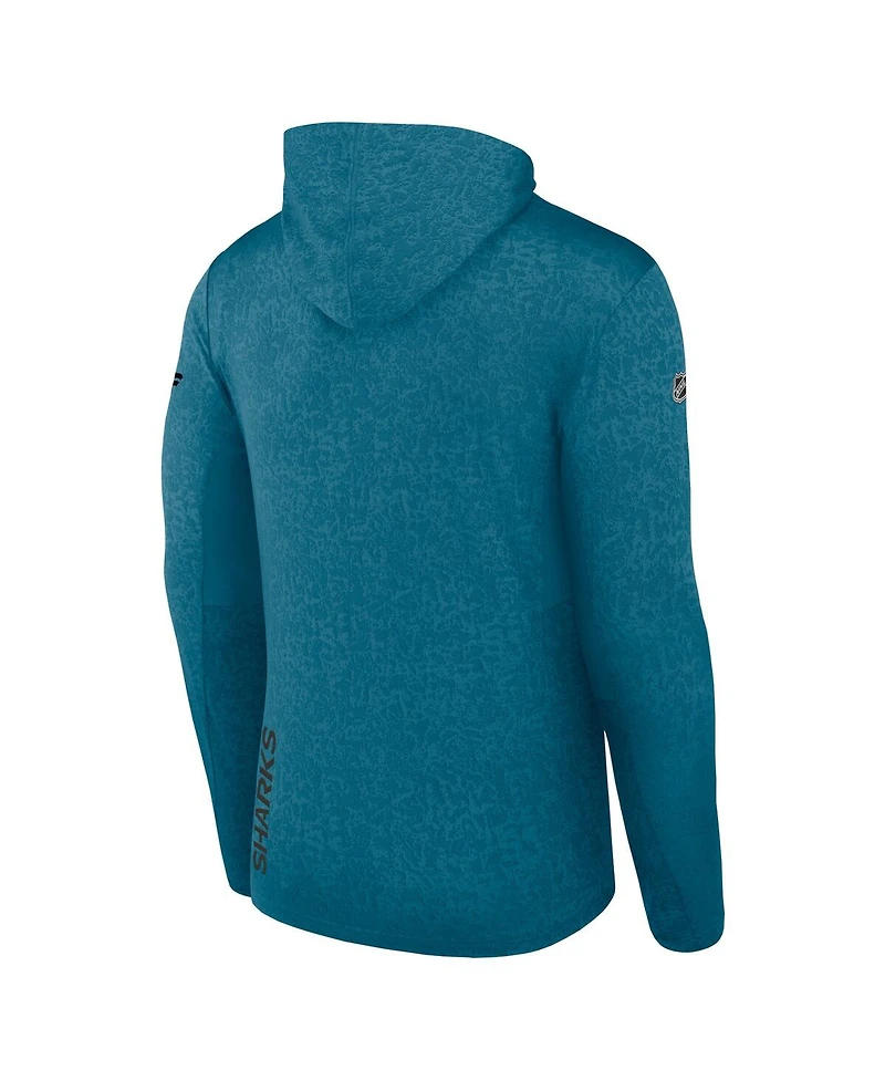Men's Fanatics Teal San Jose Sharks Authentic Pro Lightweight Pullover Hoodie