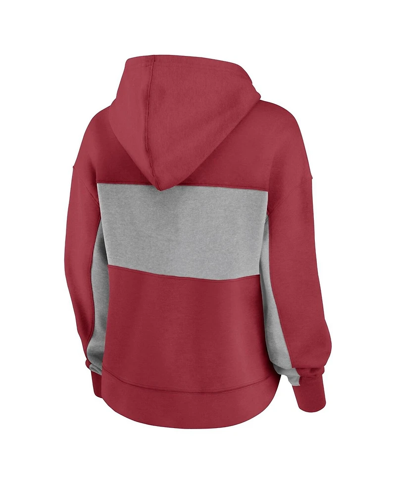 Women's Fanatics Cardinal Arizona Cardinals Filled Stat Sheet Lighweight Modest Crop Hoodie