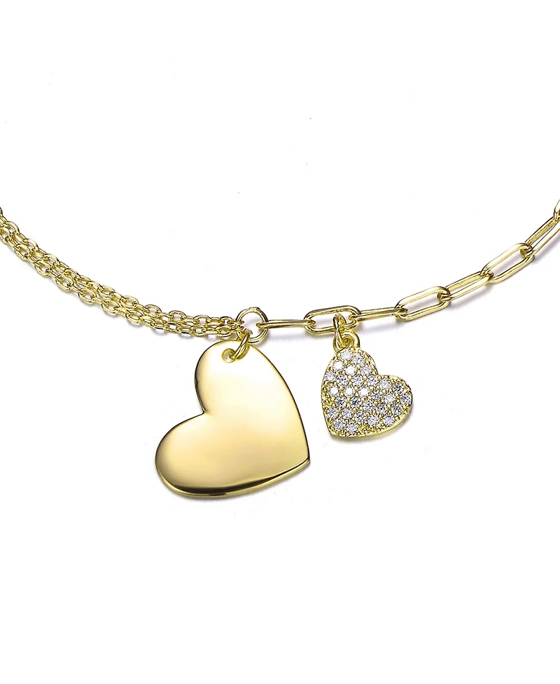 GiGiGirl Cubic Zirconia Adjustable Heart Charm Bracelet