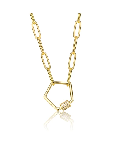GiGiGirl Kids/Young Teens 14K Gold Plated Cubic Zirconia Pentagon Charm Necklace