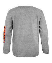 Big Boys Heather Gray Clemson Tigers 2-Hit For My Team Long Sleeve T-shirt