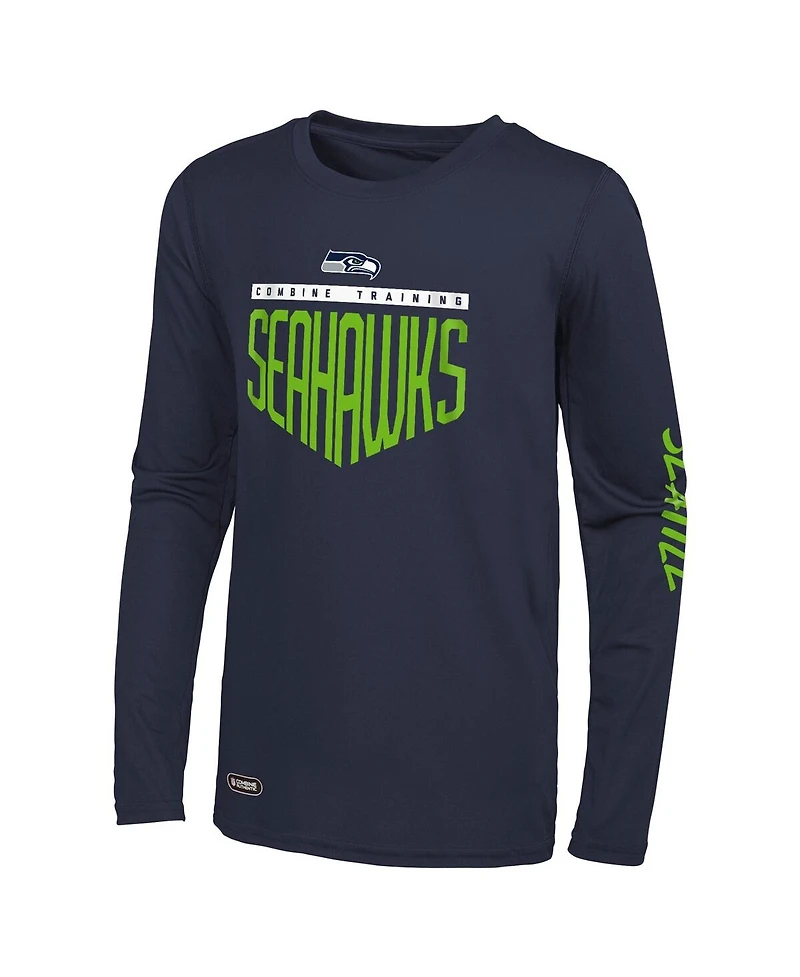 Men's Navy Seattle Seahawks Impact Long Sleeve T-shirt