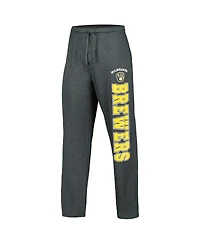 Men's Concepts Sport Charcoal, Navy Milwaukee Brewers Meter T-shirt and Pants Sleep Set