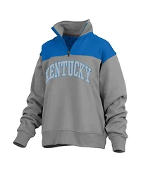 Women's Pressbox Gray Kentucky Wildcats Avon Fleece Quarter-Zip Jacket