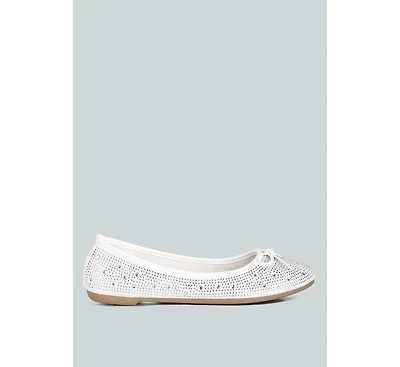 Womens hosana rhinestones and stud embellished ballet flats