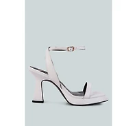 Womens Five Star Ankle Strap Kitten Heel Sandals