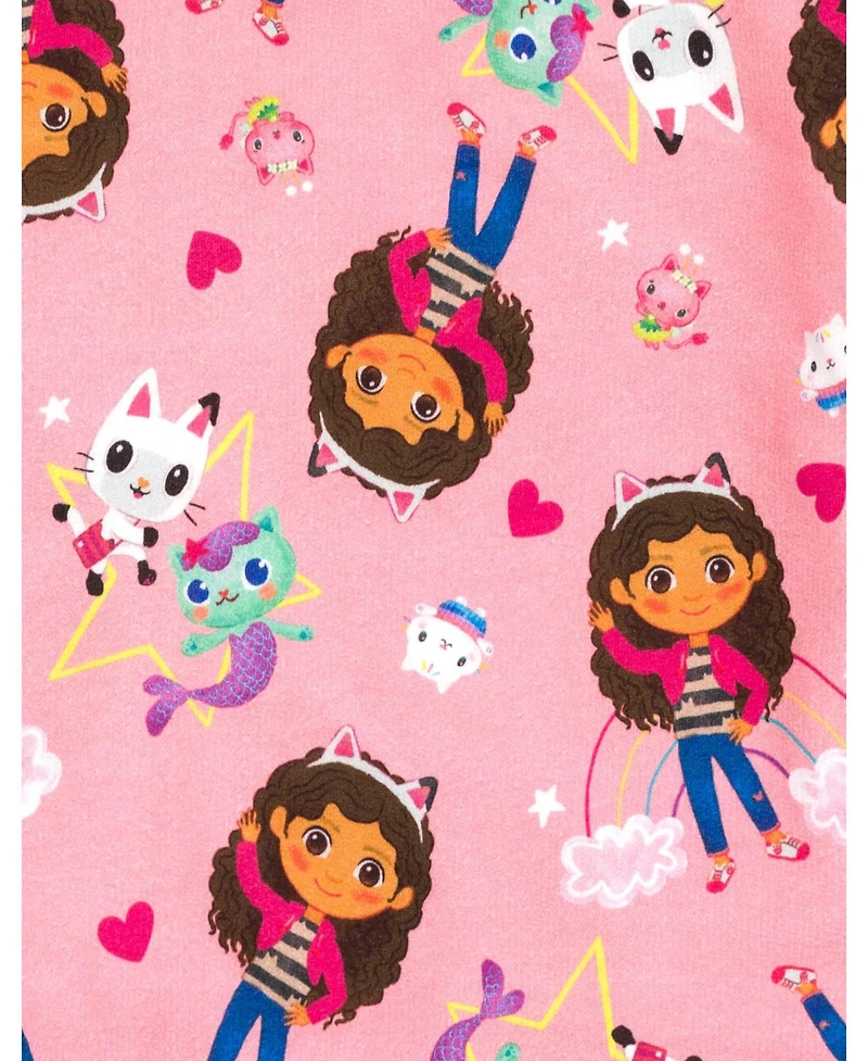 Gabby's Dollhouse Toddler Girls Dreamworks Pandy Paws MerCat Cakey Cat French Terry Sweatshirt Pink Toddler|Child