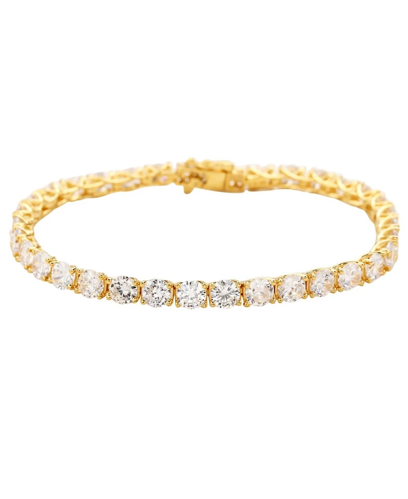 Suzy Levian Sterling Silver Cubic Zirconia Large Tennis Bracelet