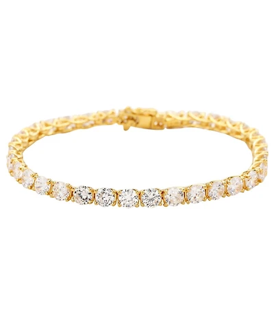 Suzy Levian Sterling Silver Cubic Zirconia Large Tennis Bracelet