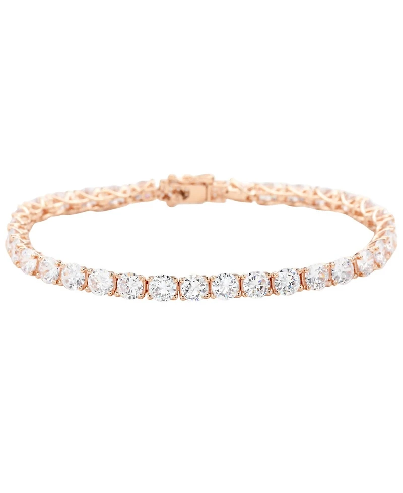 Suzy Levian Sterling Silver Cubic Zirconia Large Tennis Bracelet