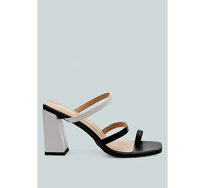 Womens Marve Contrast Strap Block Heel Sandals