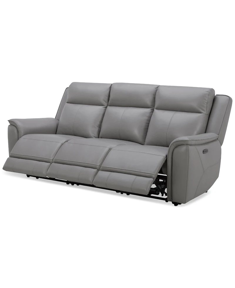 Addyson 88" 3-Pc. Leather Sofa with 3 Zero Gravity Recliners Power Headrests, Created for Macy's