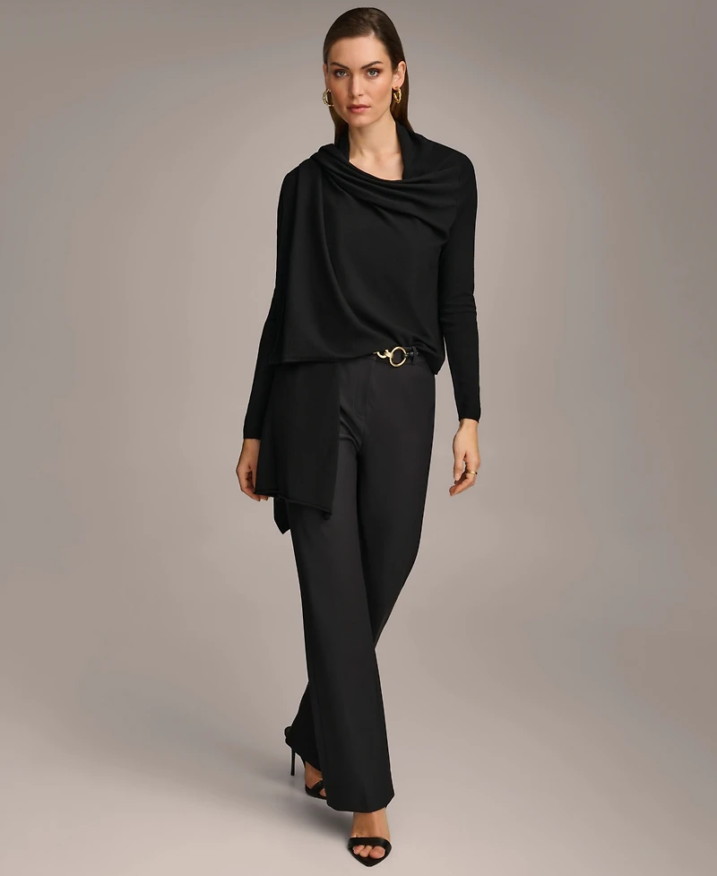 Donna Karan New York Women's Long-Sleeve Drape-Front Cardigan