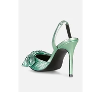 kiki bow embellished slingback sandals