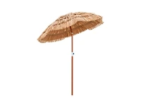 6 Feet Thatched Patio Umbrella with Tilt Design and Carrying Bag