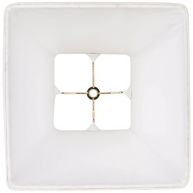 Springcrest Set of 2 Ivory Classic Small Square Lamp Shades 5.25" Top x 10" Bottom x 9" High (Spider) Replacement with Harp and Finial