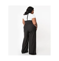 Unique Vintage Plus Thelma High Waist Suspender Pants