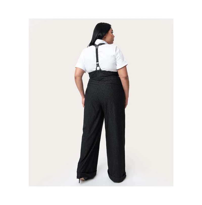 Unique Vintage Plus Thelma High Waist Suspender Pants