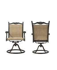 Mondawe 5-Piece Aluminum Outdoor Patio Dining Set with Swivel Armchairs, Brown
