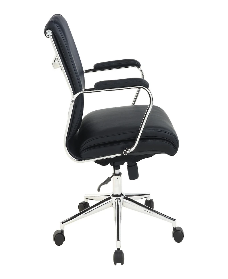 Office Star 41.25" Fabric, Chrome Mid Back Manager's Chair