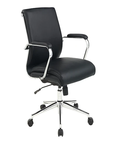 Office Star 41.25" Fabric, Chrome Mid Back Manager's Chair