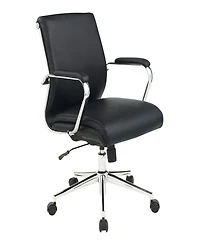 Office Star 41.25" Fabric, Chrome Mid Back Manager's Chair