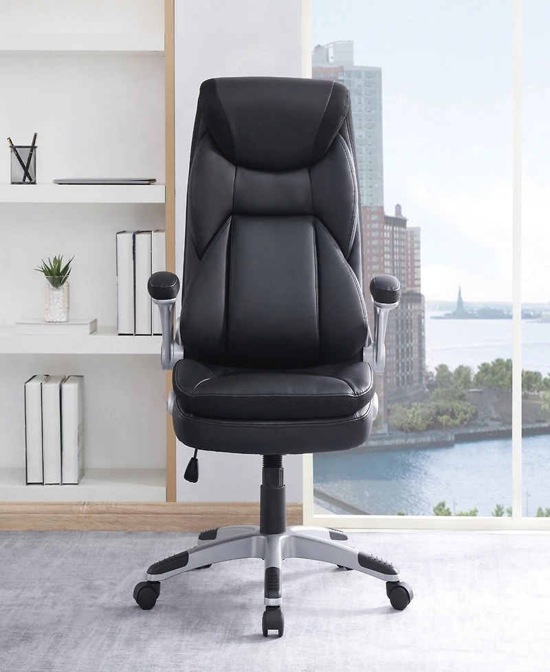 Office Star 49.5" Leather, Nylon Executive Bonded Leather Chair