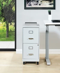Office Star 26.75" 2 Drawer Mobile Locking Metal File Cabinet