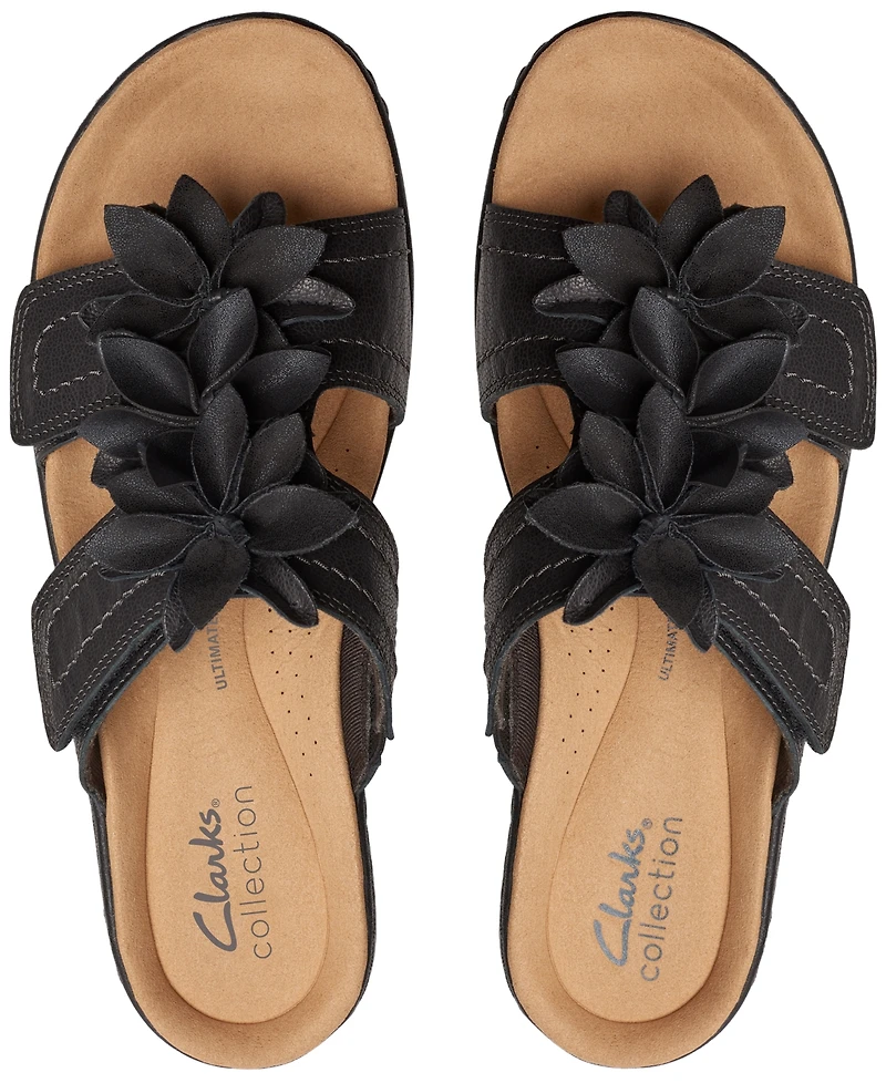 Clarks Merliah Raelyn Flower-Detail Wedge Heel Platform Sandals