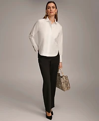 Donna Karan New York Women's Button Front Collared Shirt