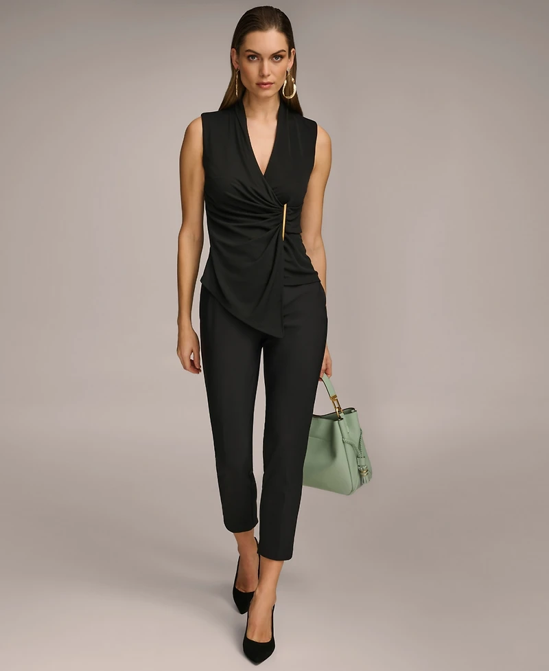 Donna Karan New York Women's Sleeveless V-Neck Top, Regular & Petite Sizes