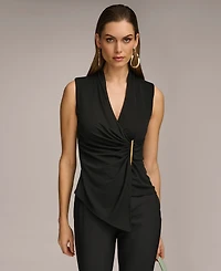 Donna Karan New York Women's Sleeveless V-Neck Top, Regular & Petite Sizes